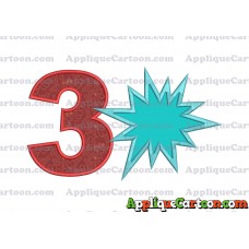 Comic Speech Bubble Applique 02 Embroidery Design Birthday Number 3