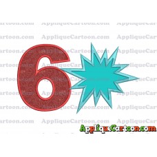Comic Speech Bubble Applique 02 Embroidery Design Birthday Number 6