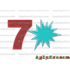 Comic Speech Bubble Applique 02 Embroidery Design Birthday Number 7
