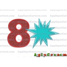 Comic Speech Bubble Applique 02 Embroidery Design Birthday Number 8