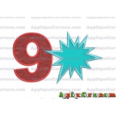 Comic Speech Bubble Applique 02 Embroidery Design Birthday Number 9
