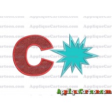 Comic Speech Bubble Applique 02 Embroidery Design With Alphabet C