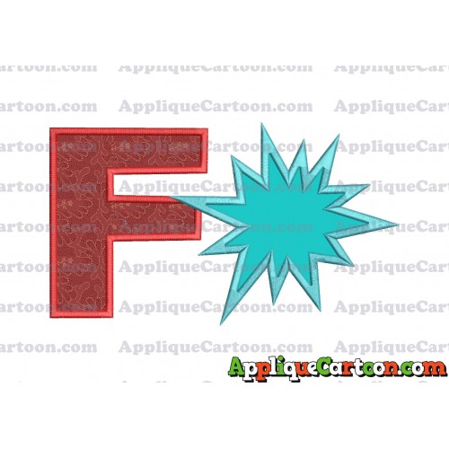 Comic Speech Bubble Applique 02 Embroidery Design With Alphabet F