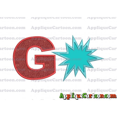 Comic Speech Bubble Applique 02 Embroidery Design With Alphabet G