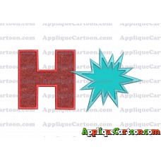 Comic Speech Bubble Applique 02 Embroidery Design With Alphabet H