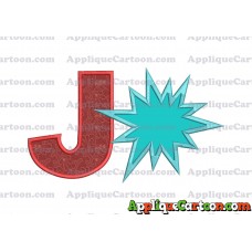 Comic Speech Bubble Applique 02 Embroidery Design With Alphabet J