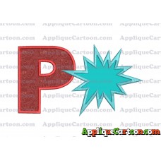 Comic Speech Bubble Applique 02 Embroidery Design With Alphabet P