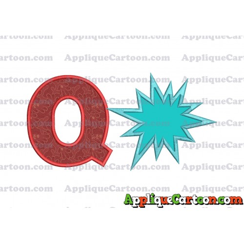Comic Speech Bubble Applique 02 Embroidery Design With Alphabet Q