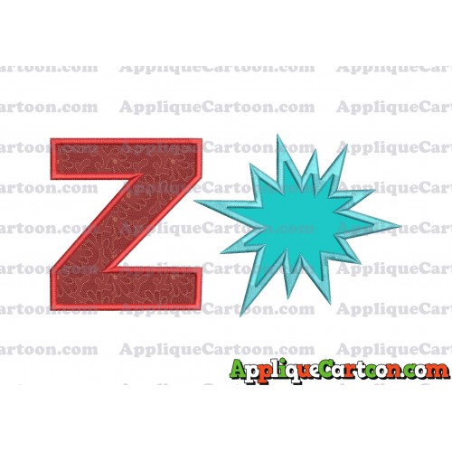 Comic Speech Bubble Applique 02 Embroidery Design With Alphabet Z