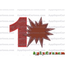 Comic Speech Bubble Applique 03 Embroidery Design Birthday Number 1