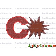 Comic Speech Bubble Applique 03 Embroidery Design With Alphabet C