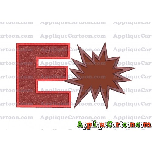 Comic Speech Bubble Applique 03 Embroidery Design With Alphabet E