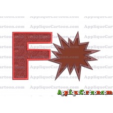 Comic Speech Bubble Applique 03 Embroidery Design With Alphabet F