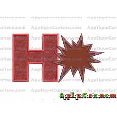 Comic Speech Bubble Applique 03 Embroidery Design With Alphabet H
