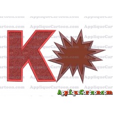Comic Speech Bubble Applique 03 Embroidery Design With Alphabet K