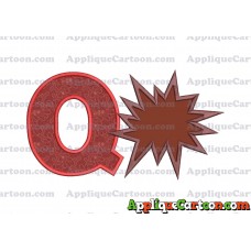 Comic Speech Bubble Applique 03 Embroidery Design With Alphabet Q
