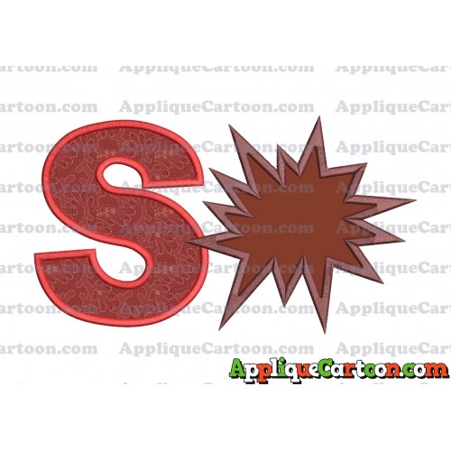Comic Speech Bubble Applique 03 Embroidery Design With Alphabet S