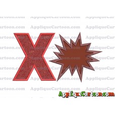 Comic Speech Bubble Applique 03 Embroidery Design With Alphabet X