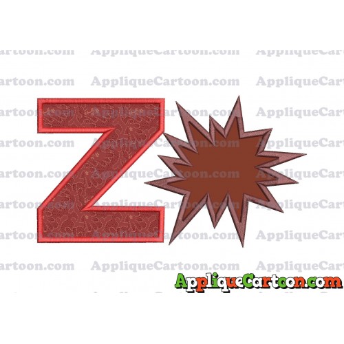 Comic Speech Bubble Applique 03 Embroidery Design With Alphabet Z