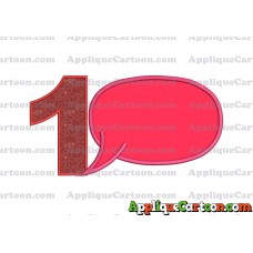 Comic Speech Bubble Applique 04 Embroidery Design Birthday Number 1