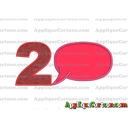 Comic Speech Bubble Applique 04 Embroidery Design Birthday Number 2