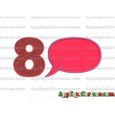 Comic Speech Bubble Applique 04 Embroidery Design Birthday Number 8