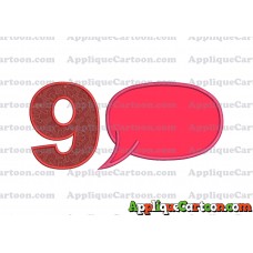 Comic Speech Bubble Applique 04 Embroidery Design Birthday Number 9