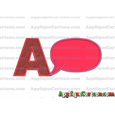 Comic Speech Bubble Applique 04 Embroidery Design With Alphabet A