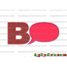 Comic Speech Bubble Applique 04 Embroidery Design With Alphabet B
