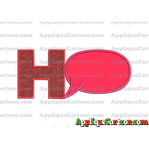 Comic Speech Bubble Applique 04 Embroidery Design With Alphabet H