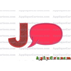 Comic Speech Bubble Applique 04 Embroidery Design With Alphabet J