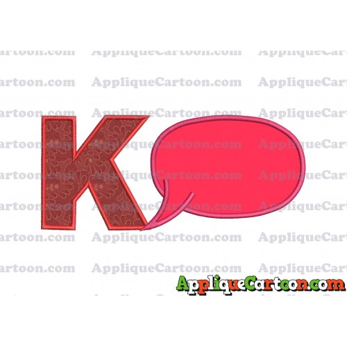 Comic Speech Bubble Applique 04 Embroidery Design With Alphabet K
