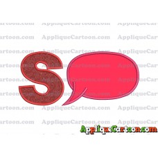 Comic Speech Bubble Applique 04 Embroidery Design With Alphabet S