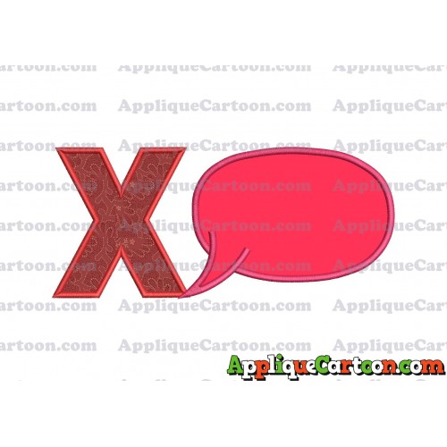 Comic Speech Bubble Applique 04 Embroidery Design With Alphabet X