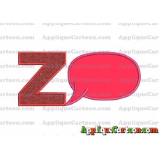 Comic Speech Bubble Applique 04 Embroidery Design With Alphabet Z