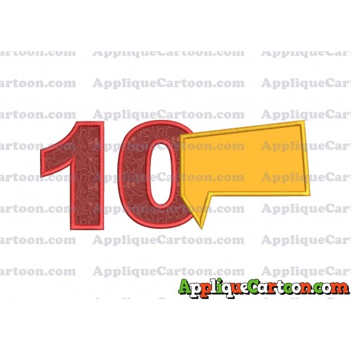 Comic Speech Bubble Applique 05 Embroidery Design Birthday Number 10