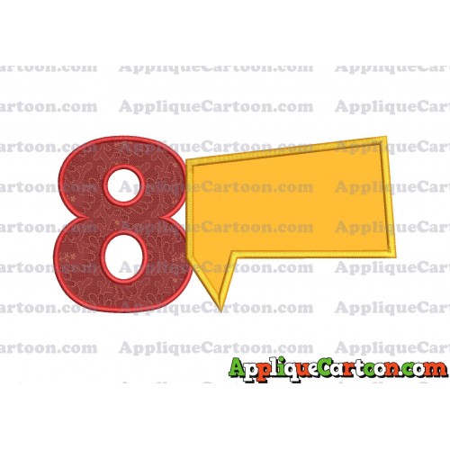 Comic Speech Bubble Applique 05 Embroidery Design Birthday Number 8