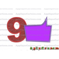 Comic Speech Bubble Applique 06 Embroidery Design Birthday Number 9
