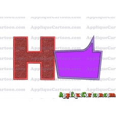 Comic Speech Bubble Applique 06 Embroidery Design With Alphabet H
