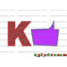Comic Speech Bubble Applique 06 Embroidery Design With Alphabet K