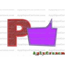 Comic Speech Bubble Applique 06 Embroidery Design With Alphabet P