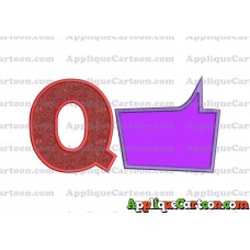 Comic Speech Bubble Applique 06 Embroidery Design With Alphabet Q