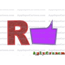 Comic Speech Bubble Applique 06 Embroidery Design With Alphabet R