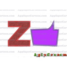 Comic Speech Bubble Applique 06 Embroidery Design With Alphabet Z