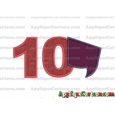 Comic Speech Bubble Applique 07 Embroidery Design Birthday Number 10