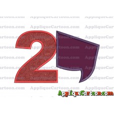 Comic Speech Bubble Applique 07 Embroidery Design Birthday Number 2
