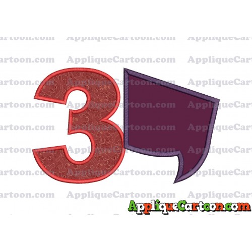 Comic Speech Bubble Applique 07 Embroidery Design Birthday Number 3