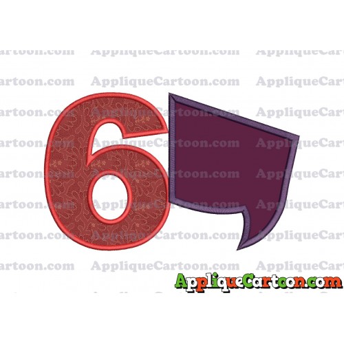 Comic Speech Bubble Applique 07 Embroidery Design Birthday Number 6