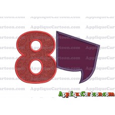 Comic Speech Bubble Applique 07 Embroidery Design Birthday Number 8