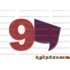 Comic Speech Bubble Applique 07 Embroidery Design Birthday Number 9